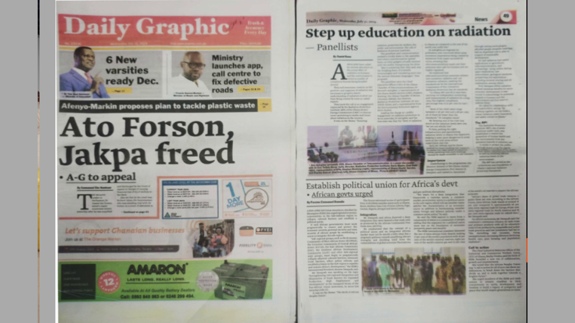 Inaugural Conference of Harakati Za Muungano out in News papers “Daily Graphic”